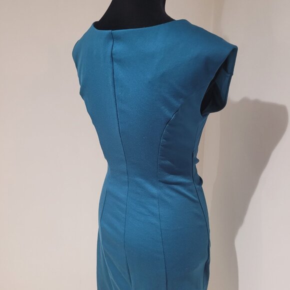 Kaffe Women's India Pencil Dress Size Small Turquoise Business Casual Bodycon - Picture 3 of 12